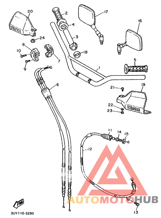 Steering handle. cable