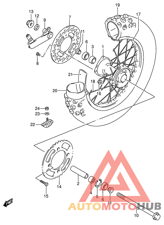 Rear wheel complete assy