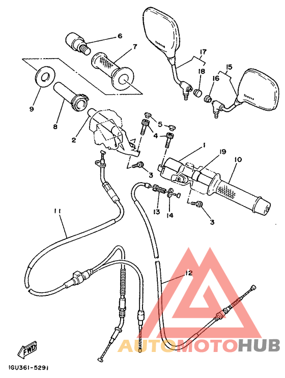 Steering handle. cable