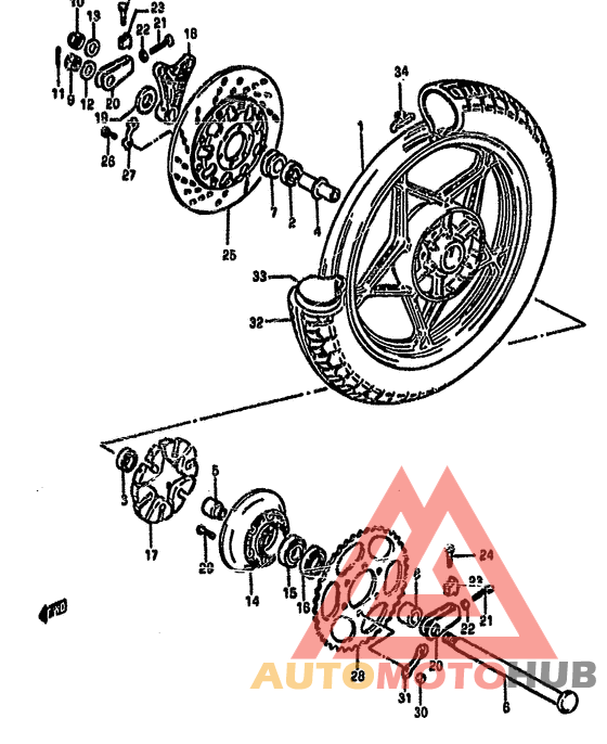 Rear wheel complete assy