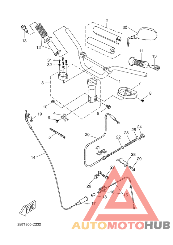 Steering handle & cable