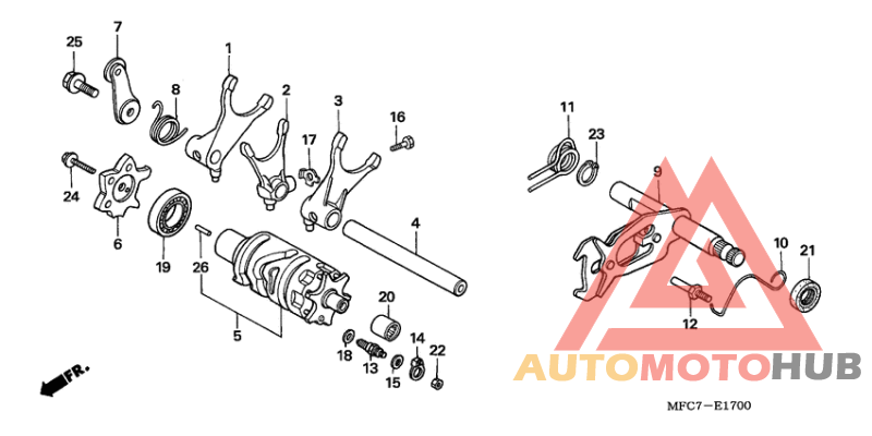 Shift drum/shift fork