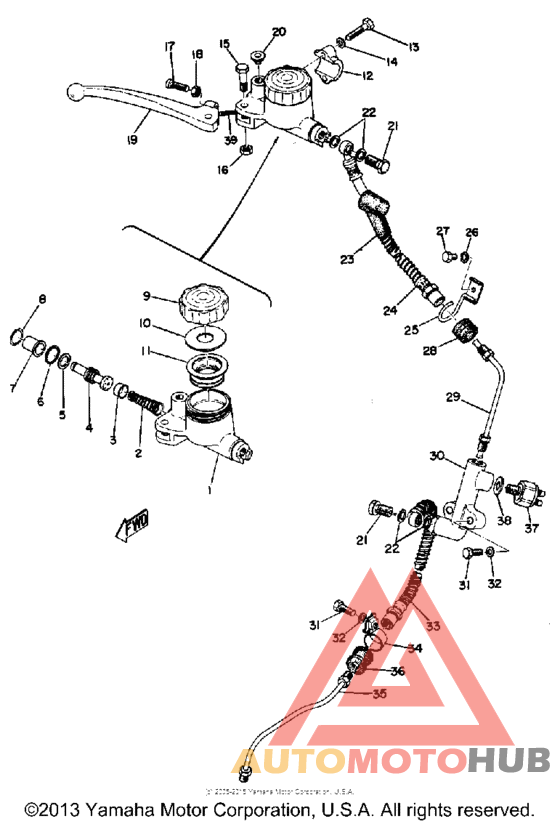 Master cylinder - brake hose