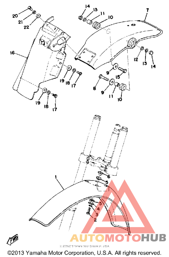 Front fender-rear fender