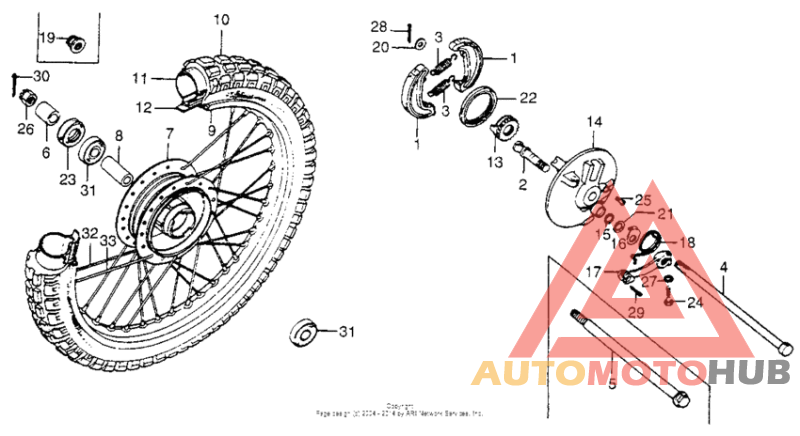 Front wheel + brake panel