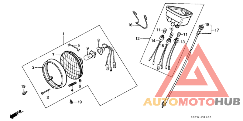 Headlight/speedometer