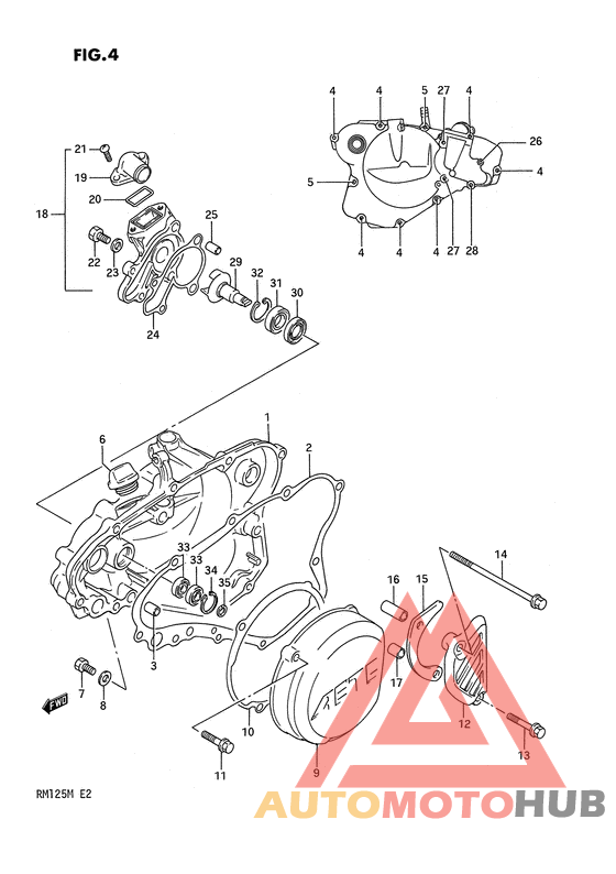 Crankcase cover- water pump