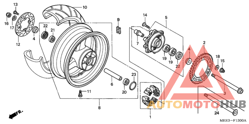 Rear wheel complete assy
