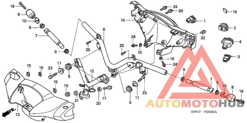 Handle pipe/handle cover/ switch