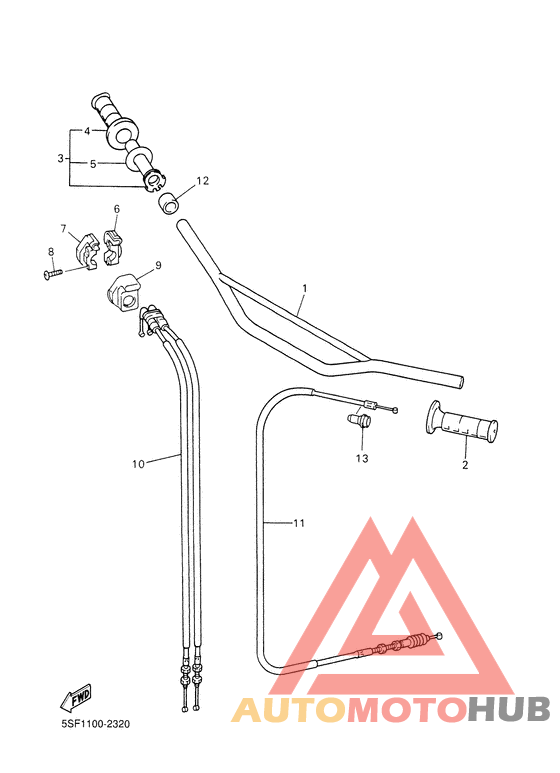 Steering handle. cable