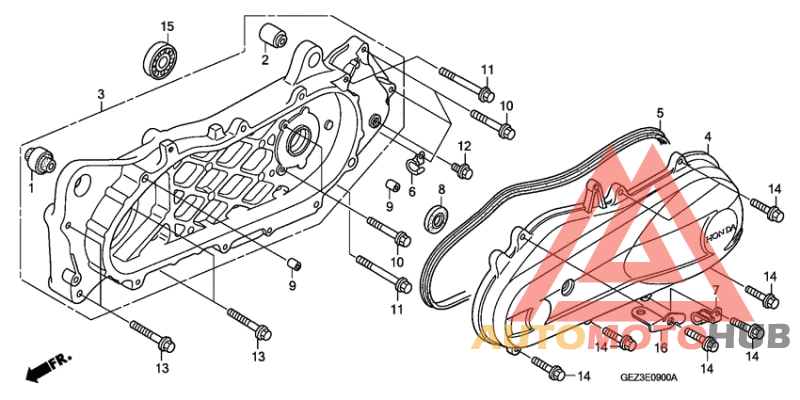 Swingarm/ left crankcase cover