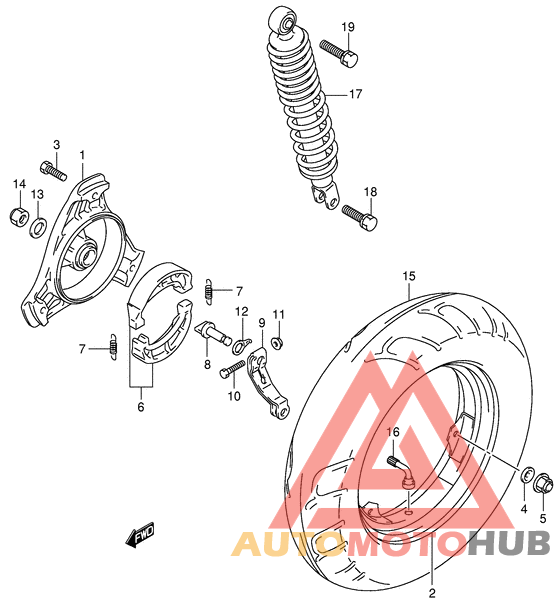 Rear wheel complete assy