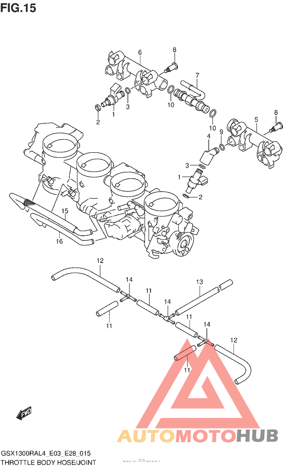 Throttle Body Hose/joint (Gsx1300Ral4 E28)