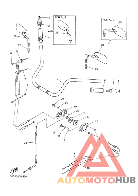 Steering handle. cable