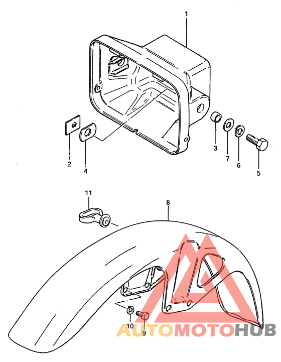 Headlamp housing - front fender