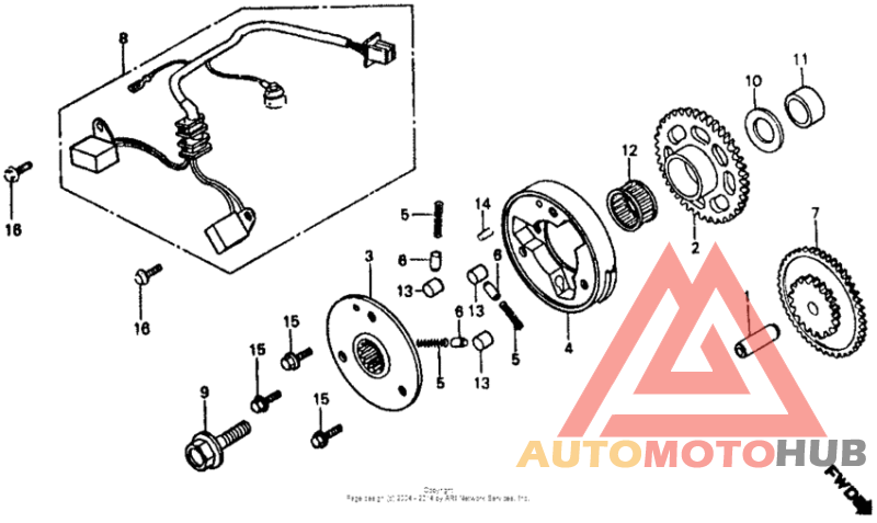 Pulse generator + starter clutch