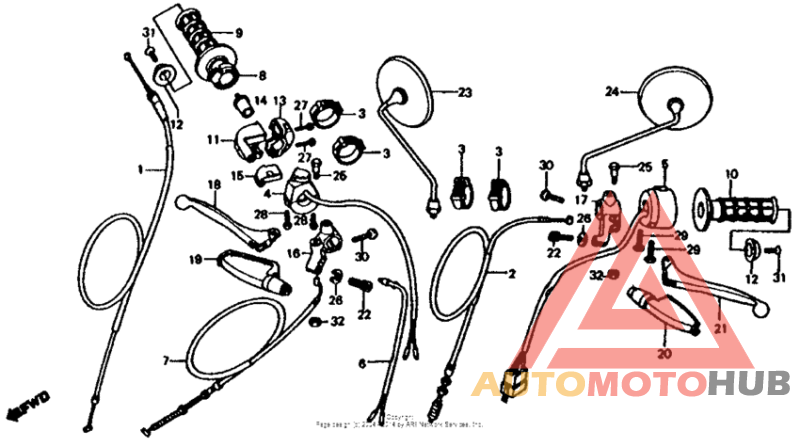 Control levers + switches + cables 83