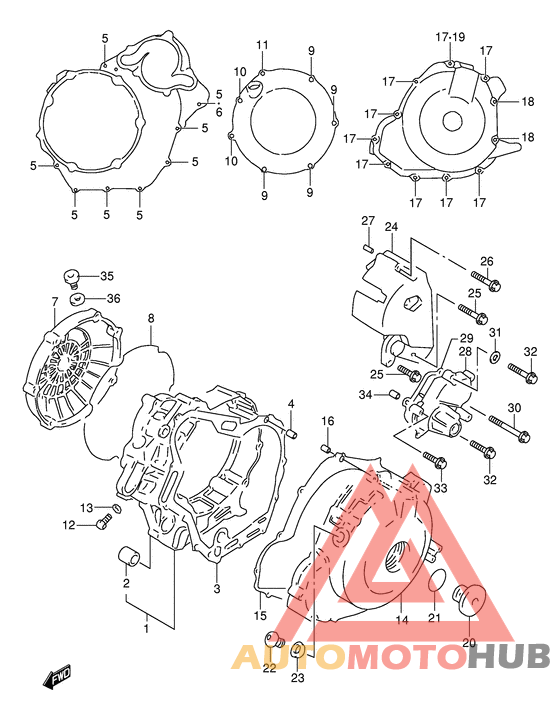 Crankcase cover ass`y  (v