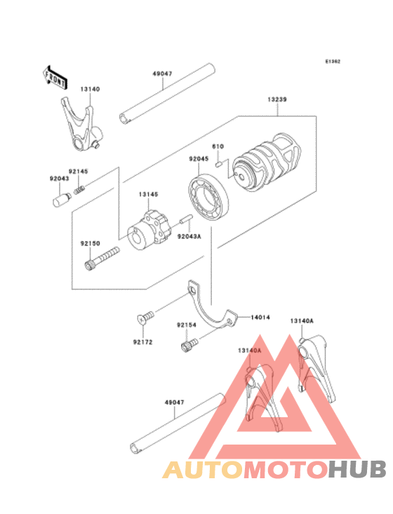 Gear change drum & forks