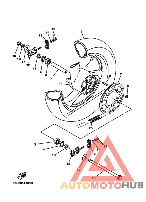 Rear wheel complete assy