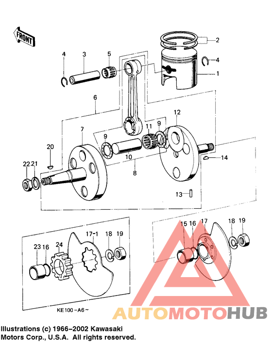 Crankshaft/piston/rotary valve