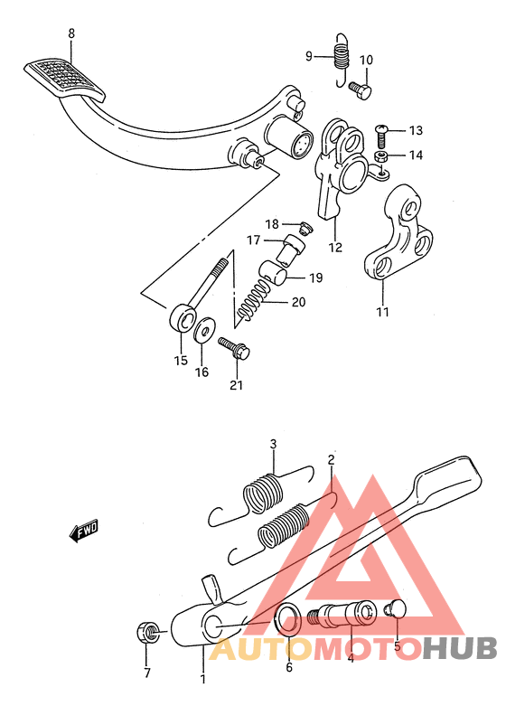 Prop stand - rear brake