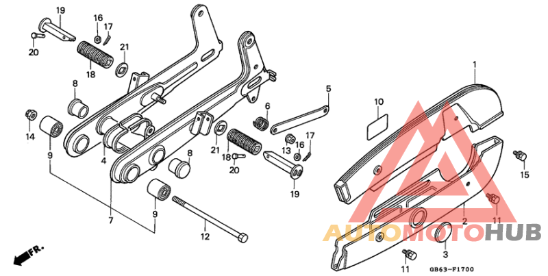 Rear fork/chain case