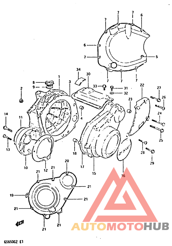 Crankcase cover ass`y  (v