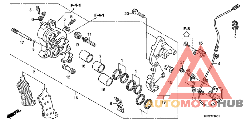 R. front brake caliper