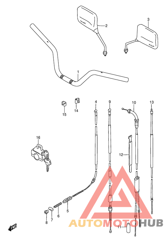 Handle bar - control cable