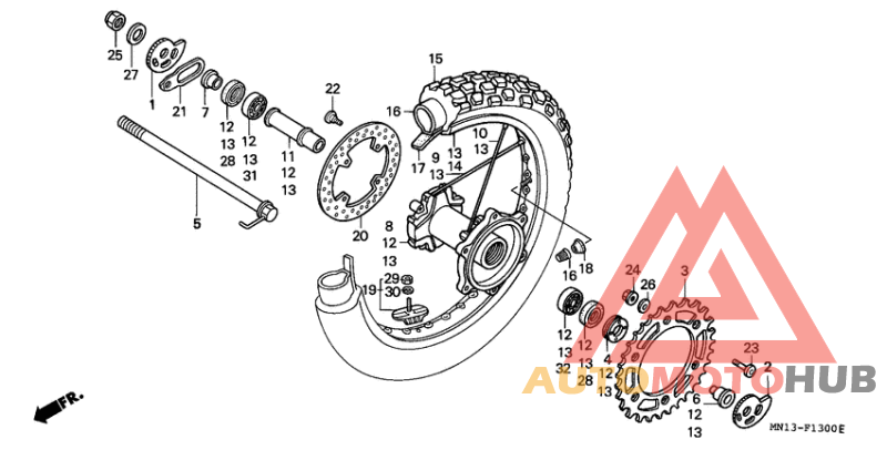 Rear wheel complete assy