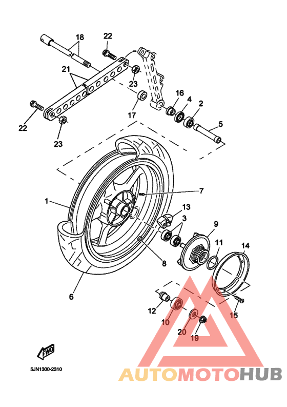 Rear wheel complete assy