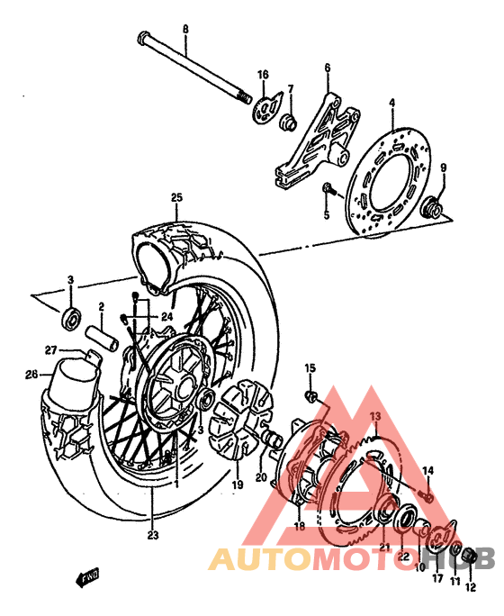 Rear wheel complete assy