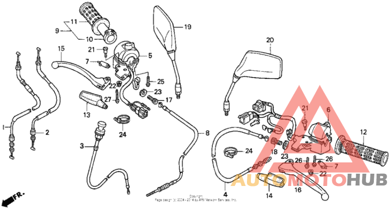 Handle switch + cables + mirrors