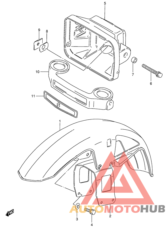 Front fender - headlamp housing