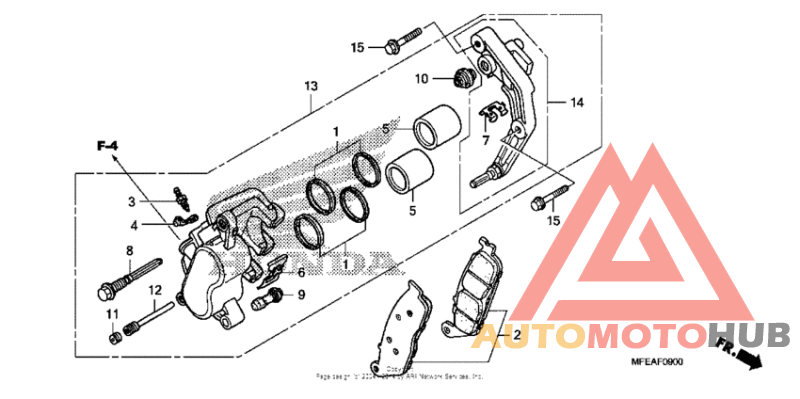Front brake caliper (vt750c2f/c2b)