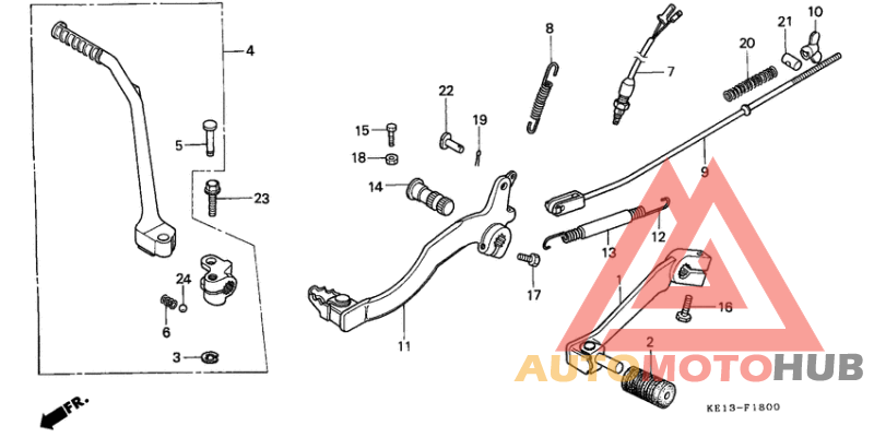 Change pedal/brake pedal/ kick starter arm