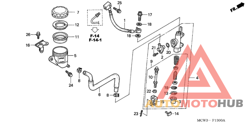 Rr. brake master cylinder