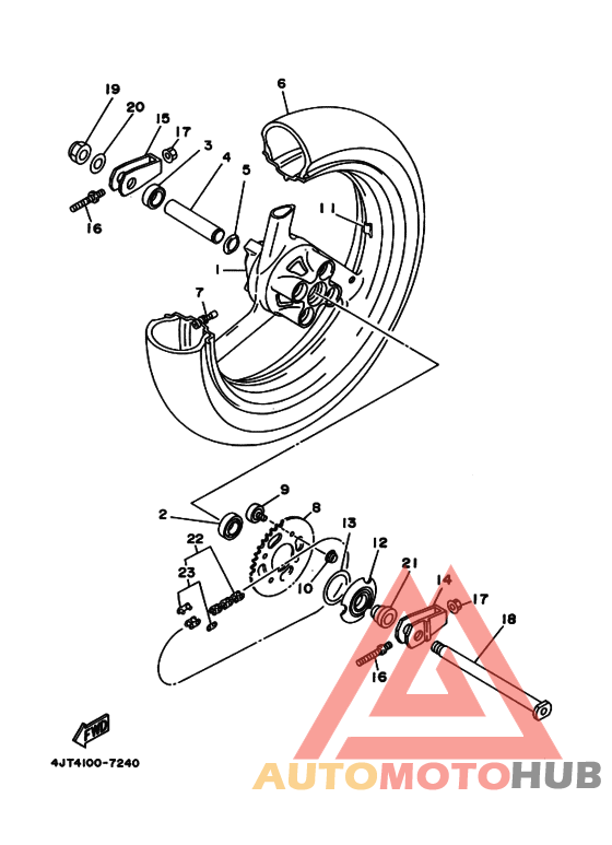 Rear wheel complete assy