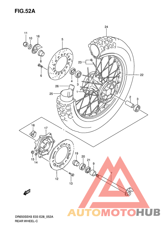 Rear wheel complete assy