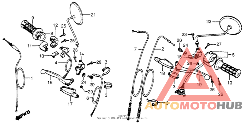 Handle lever + switch + cable