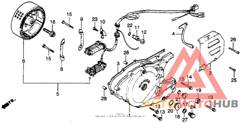 Left crankcase cover alternator + left 78-81