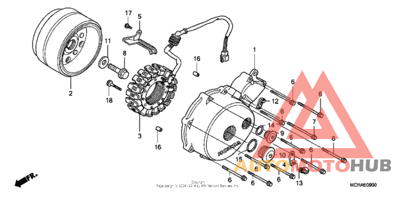 Left crankcase cover + generator