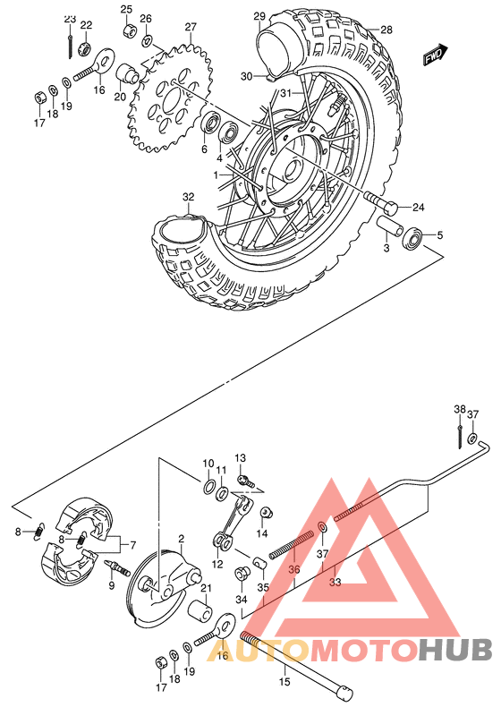 Rear wheel complete assy