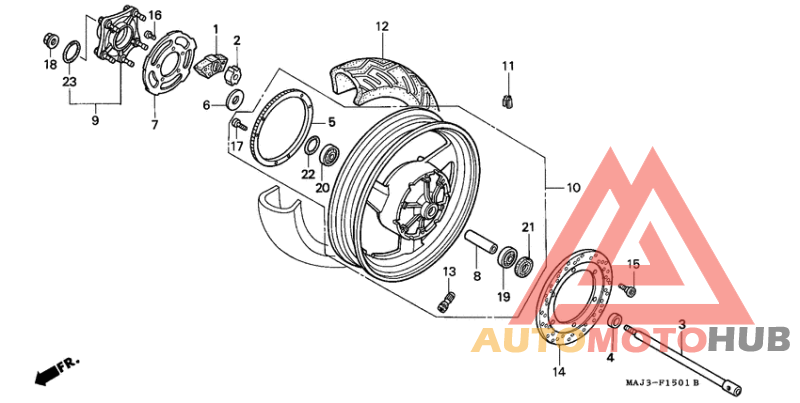 Rear wheel complete assy