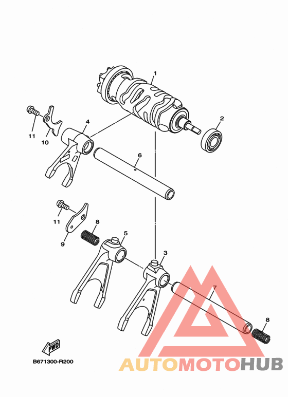 Shift cam & fork