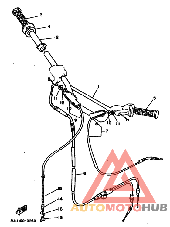 Рулевой рычаг и кабель