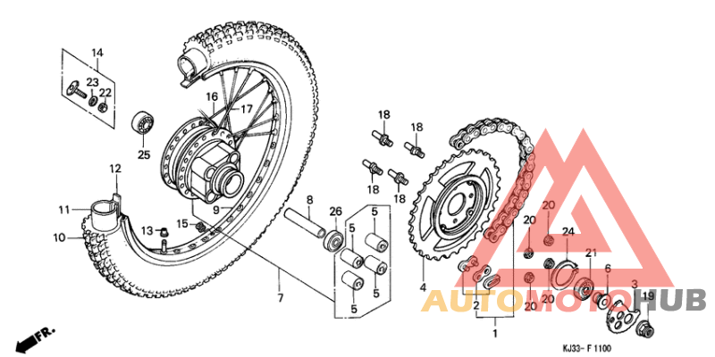 Rear wheel complete assy