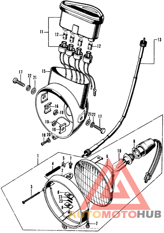 Headlight + speedometer k0