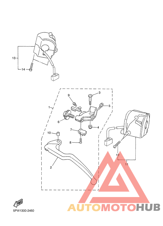 Handle switch. lever